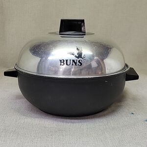 Vintage West Bend USA Made Aluminum Bun Warmer 3 Piece Serving Oven Stove Top